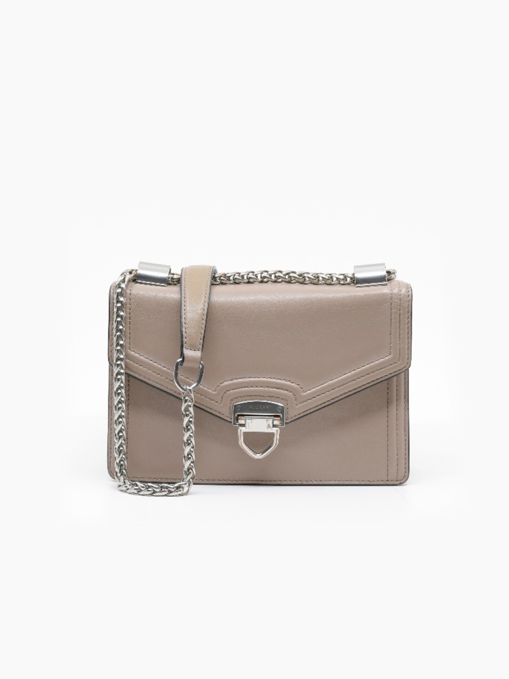 RUDSAK Leather Crossbody Bag with Wheat/Spiga Link Strap